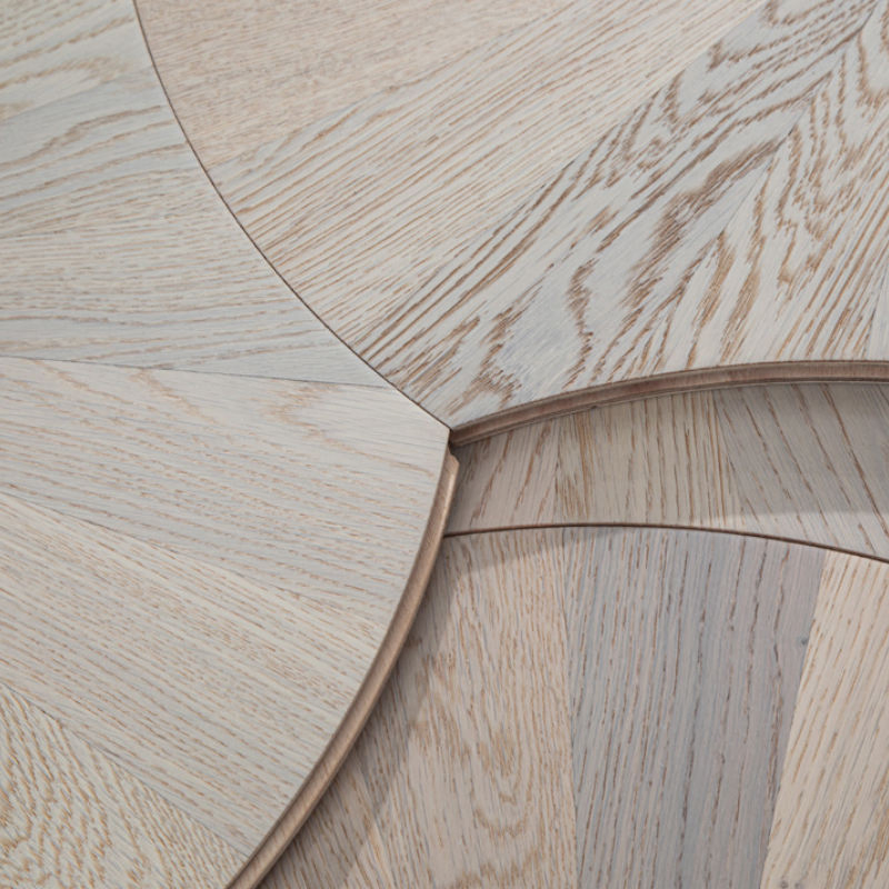 Modern Milan White Style White Oak Veneer Lotus Leaf Parquet Engineered Wood Flooring Indoor Smooth Technics