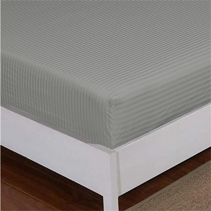 Hotel Quality Satin Stripe Deep Fitted Sheet Bed Sheets Double & King Size