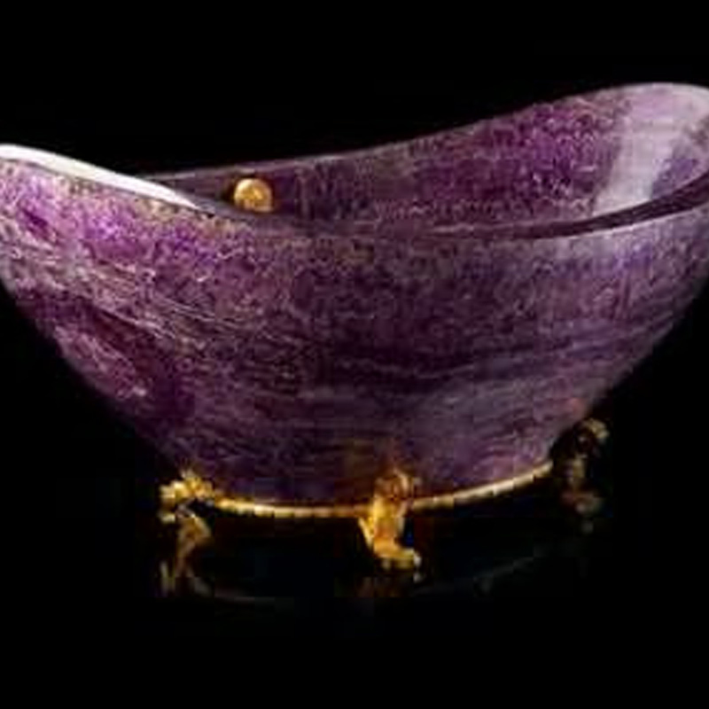 Customizable Luxury Natural Purple Gem Agate Stone Bathroom Bathtub