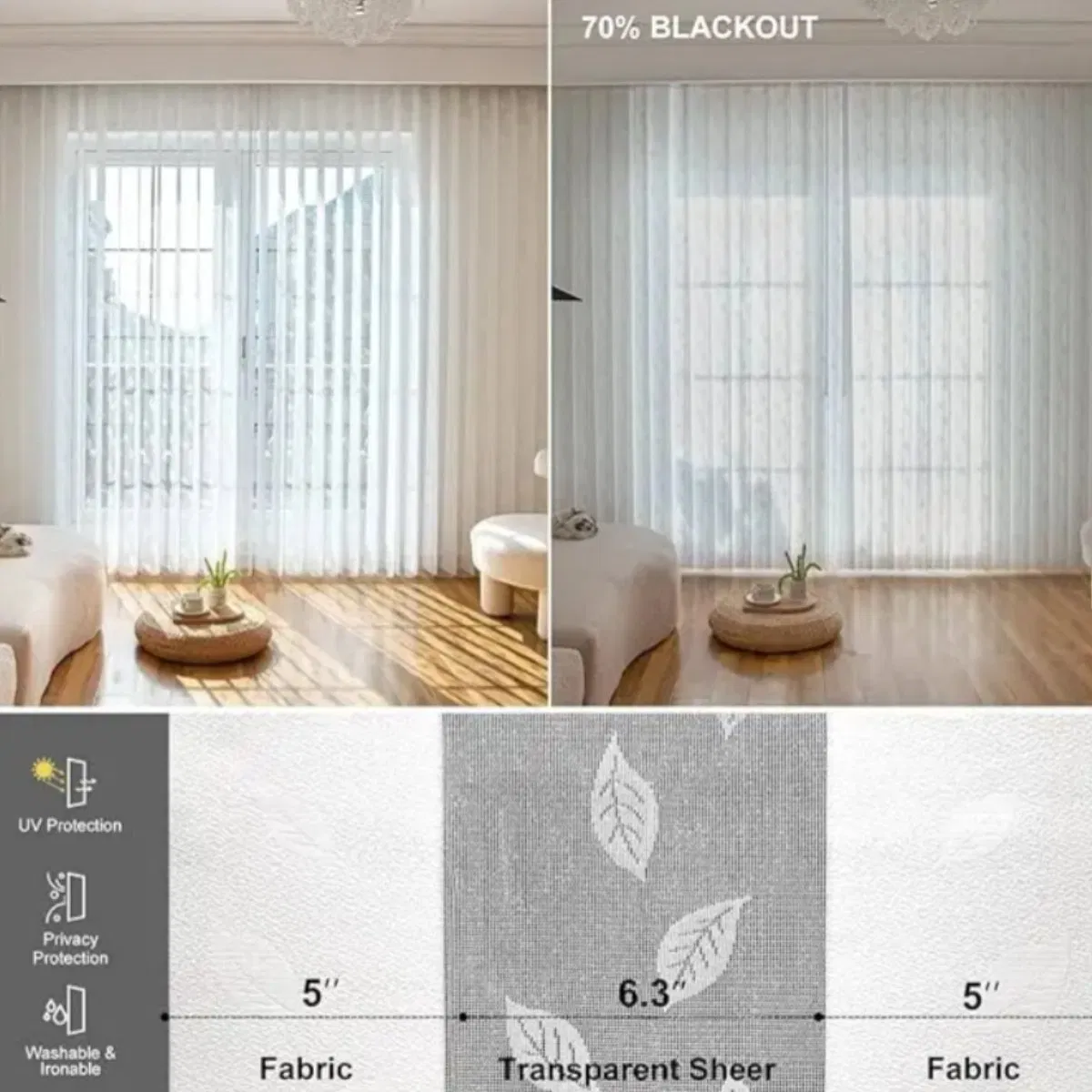 OEM Design Sheer Dream Fabric Polyester Home Office Cordless Vertical Panel Blind