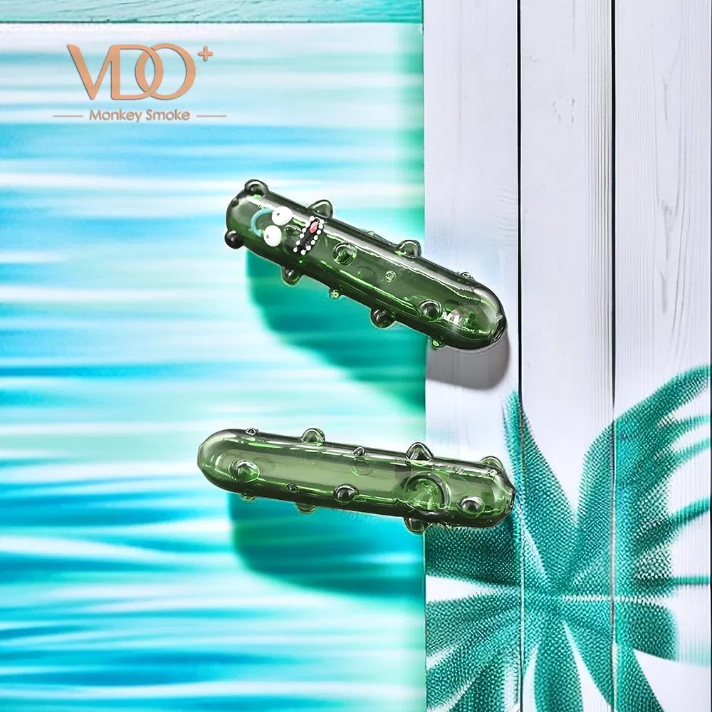 Collectable Pickle Rick Glass Hand Pipe Smoking Spoon Herb Tool