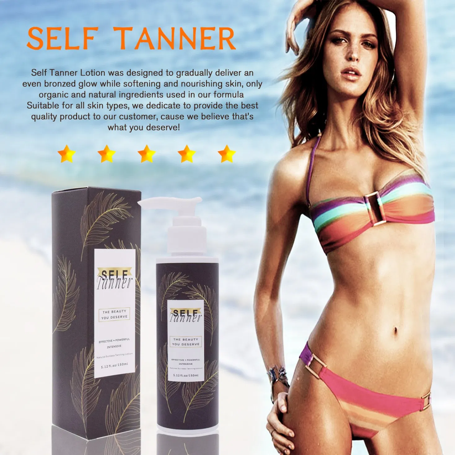 Private Label Long Lasting Moisturizing Bronzing Deep Skin Tone Tanning Cream Sunless Self Tanner Tanning Lotion