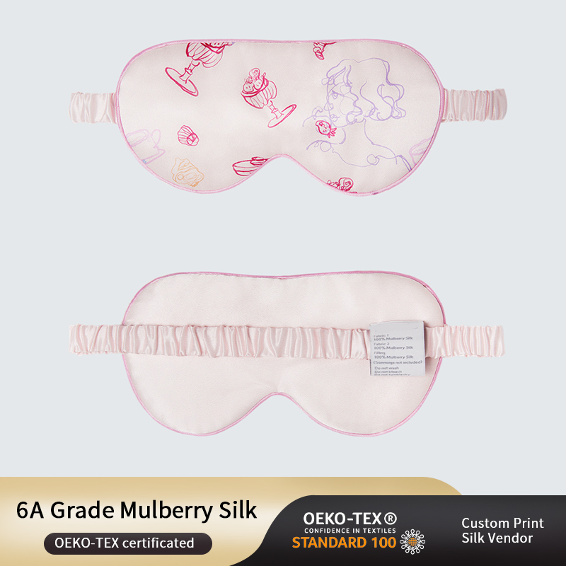 Upscale Printed Mulberry Silk Charmeuse Fabric Sleep Eye Mask