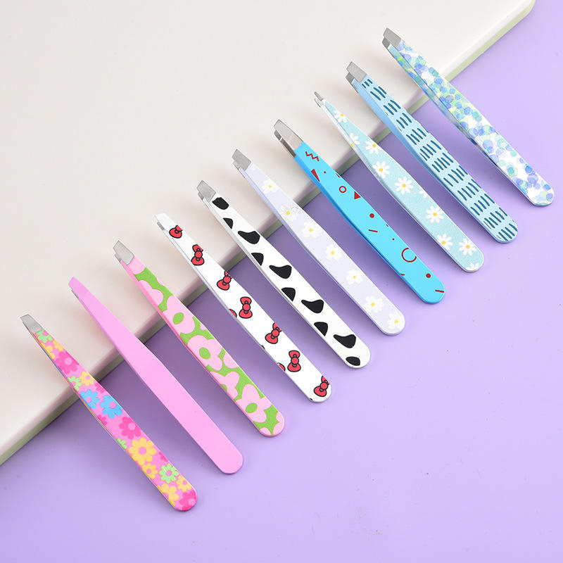 Mini Squared Slanted Eyelash Eyebrow Tweezer