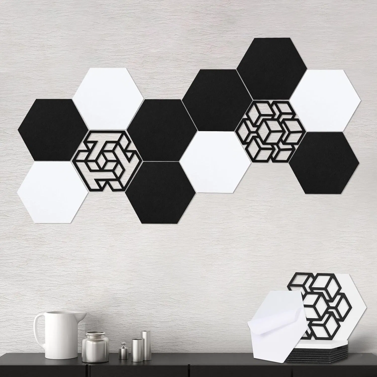 Echo Reduce DIY Ceiling Wall Polyester Hexagon Acoustic Panel