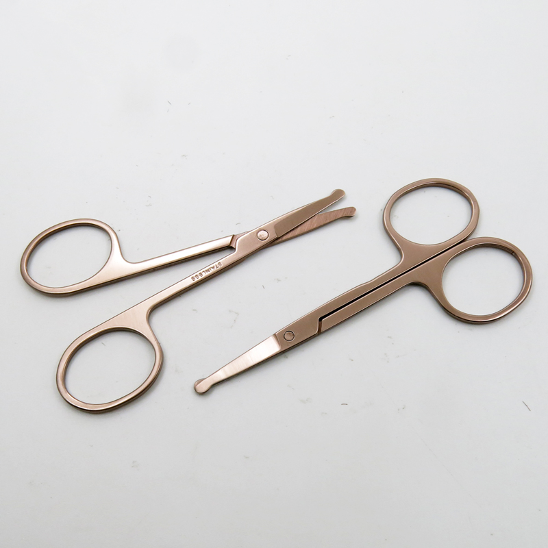 Color Electroplating Whit High Quality Stainless Steel Beauty Scissor Using for Eyebrow Facial Trimming Tweezers Makeup