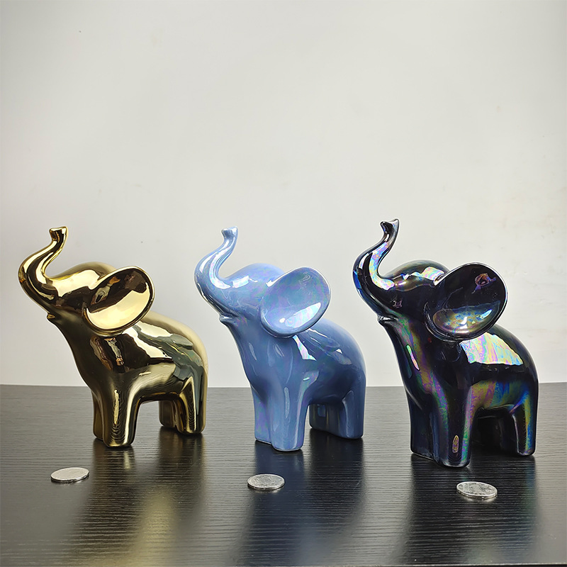 Vibrant Handmade Ceramic Elephant Piggy Bank for Unique Office Decor