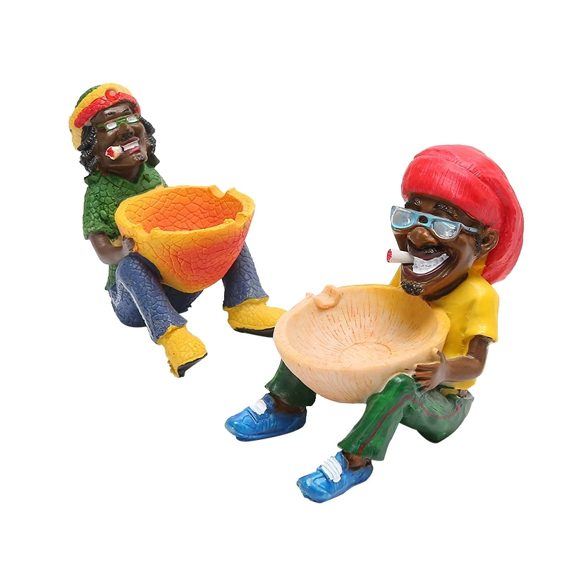 Jamaican Man Holding Bowl Cigarette Ashtray Ez30818