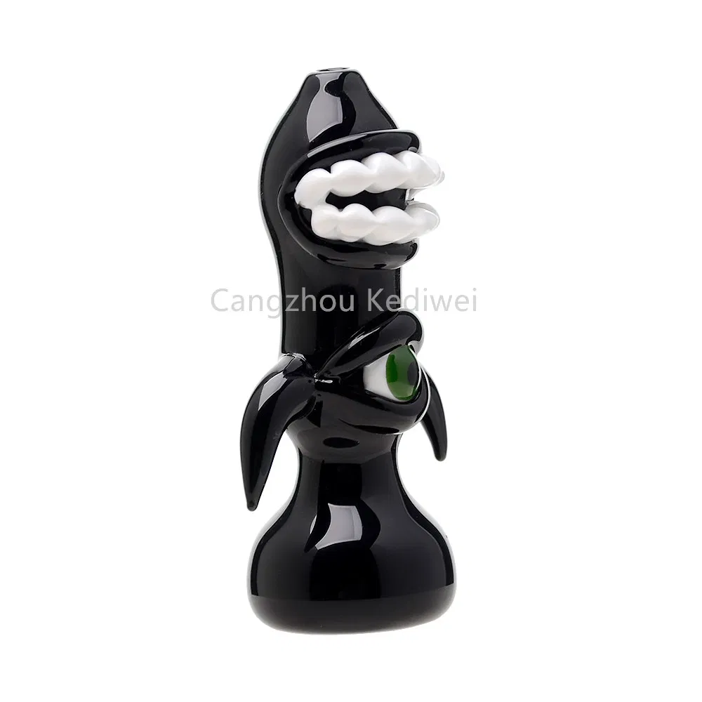 Creative Evil Eye Design Glass Hand Pipe Spoon Pipe with Big Teeth