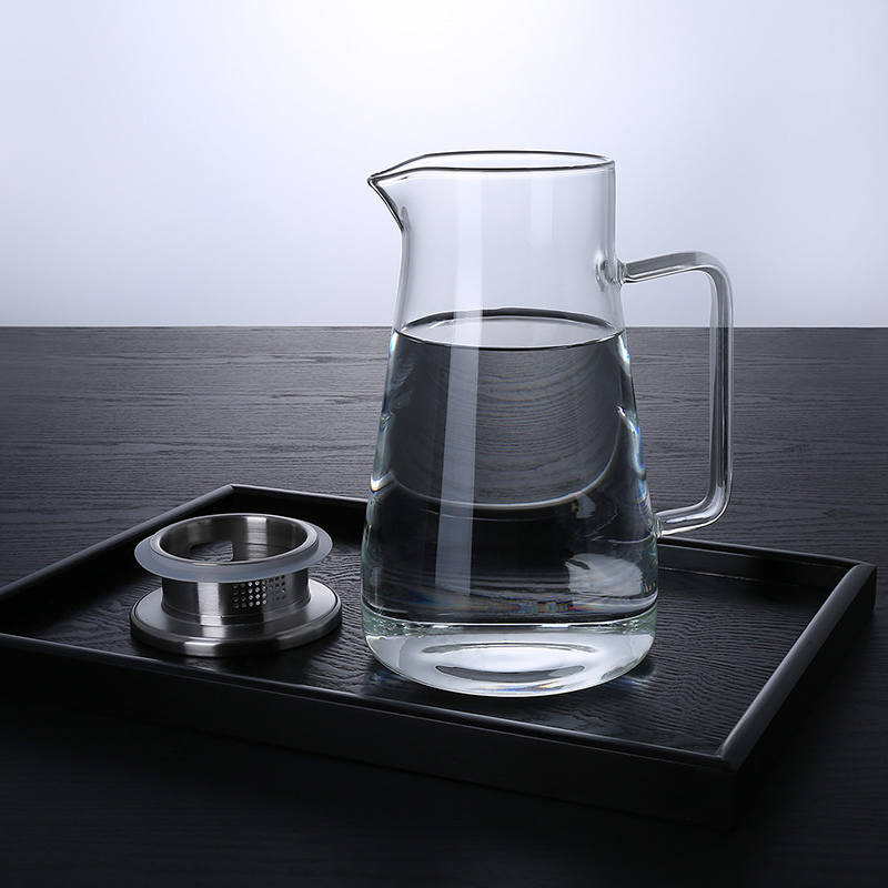 1500ml 1800ml High Borosilicateheat Resistant Cooling Tea Kettle Glass Water Pitcher Set