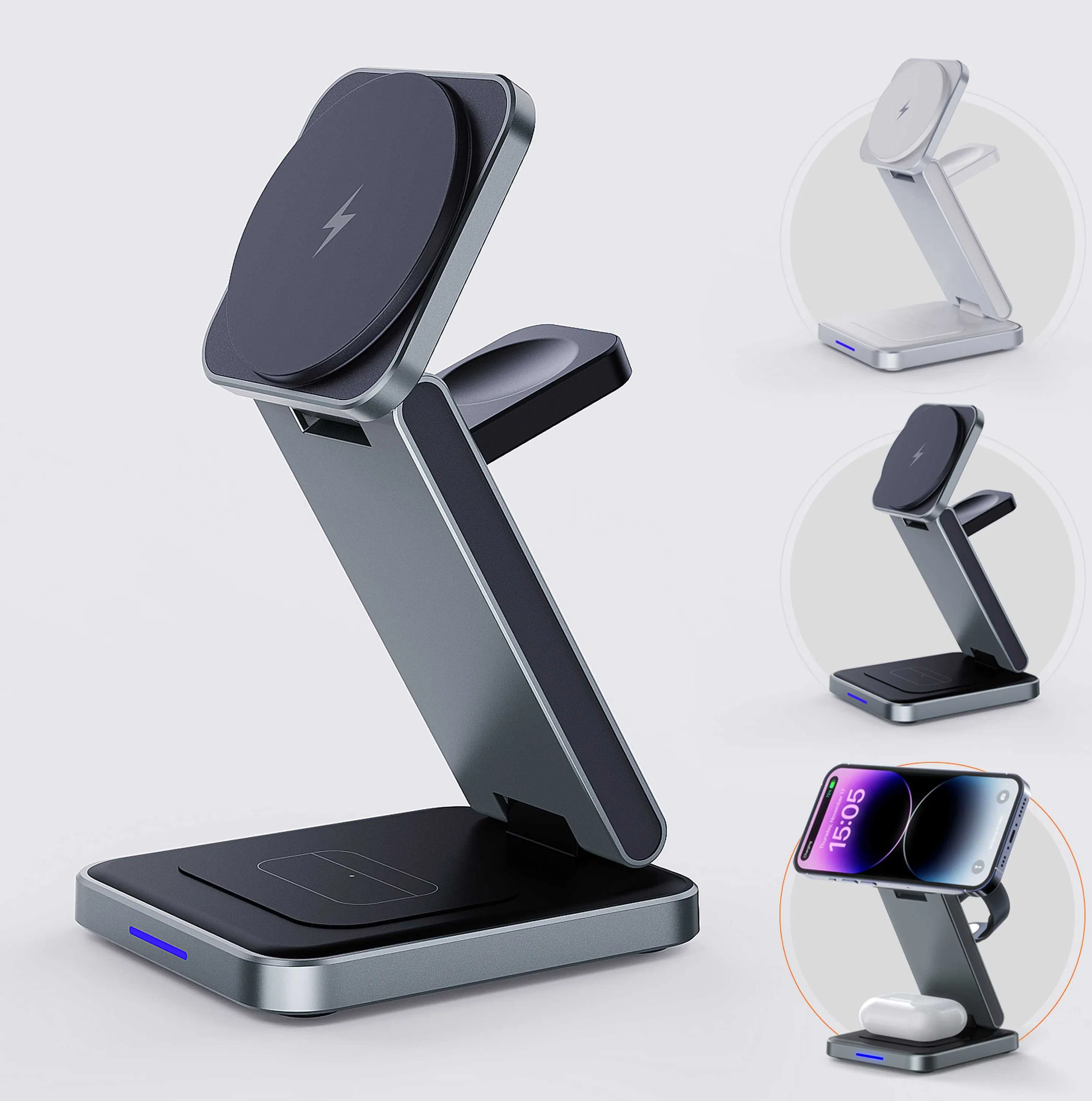 Беспроводная зарядка DH-11 15W для iPhone, AirPods, iWatch