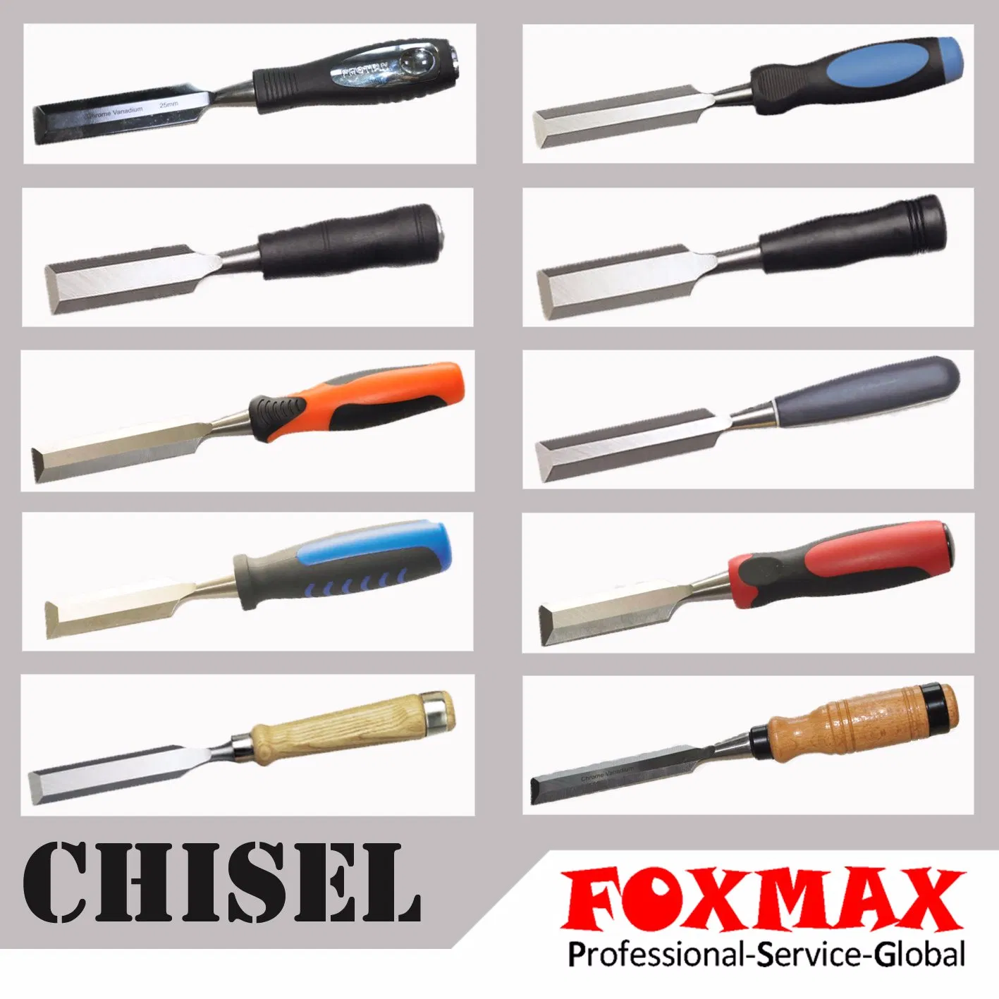 Плоское долото для точной резьбы по дереву с пластиковой ручкой