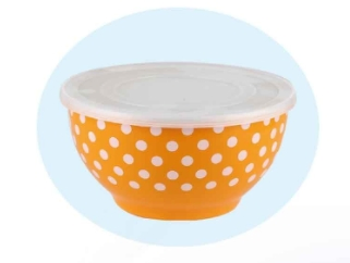 Three-Piece Set of Enamel Foot Bowls
