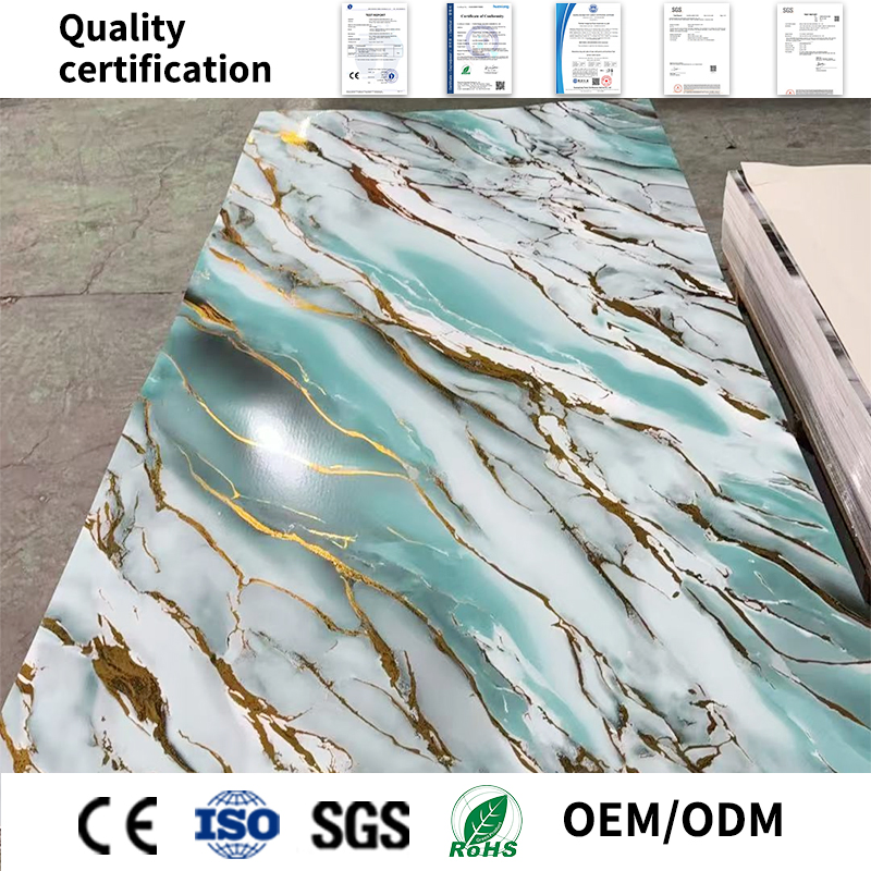 Decoration Material Interior Waterproof UV Board for Apartment Feature Walls PVC Wall Panels Plastic Marble Sheet