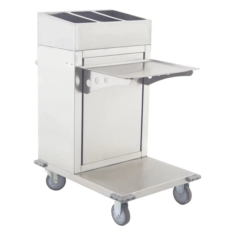 Heavy-Duty Stainless Steel Plate & Gn Pan Cart Commercial Polished Finish Plate Cart Stacking Delivery Cart for Hotel Restaurant Kitchen