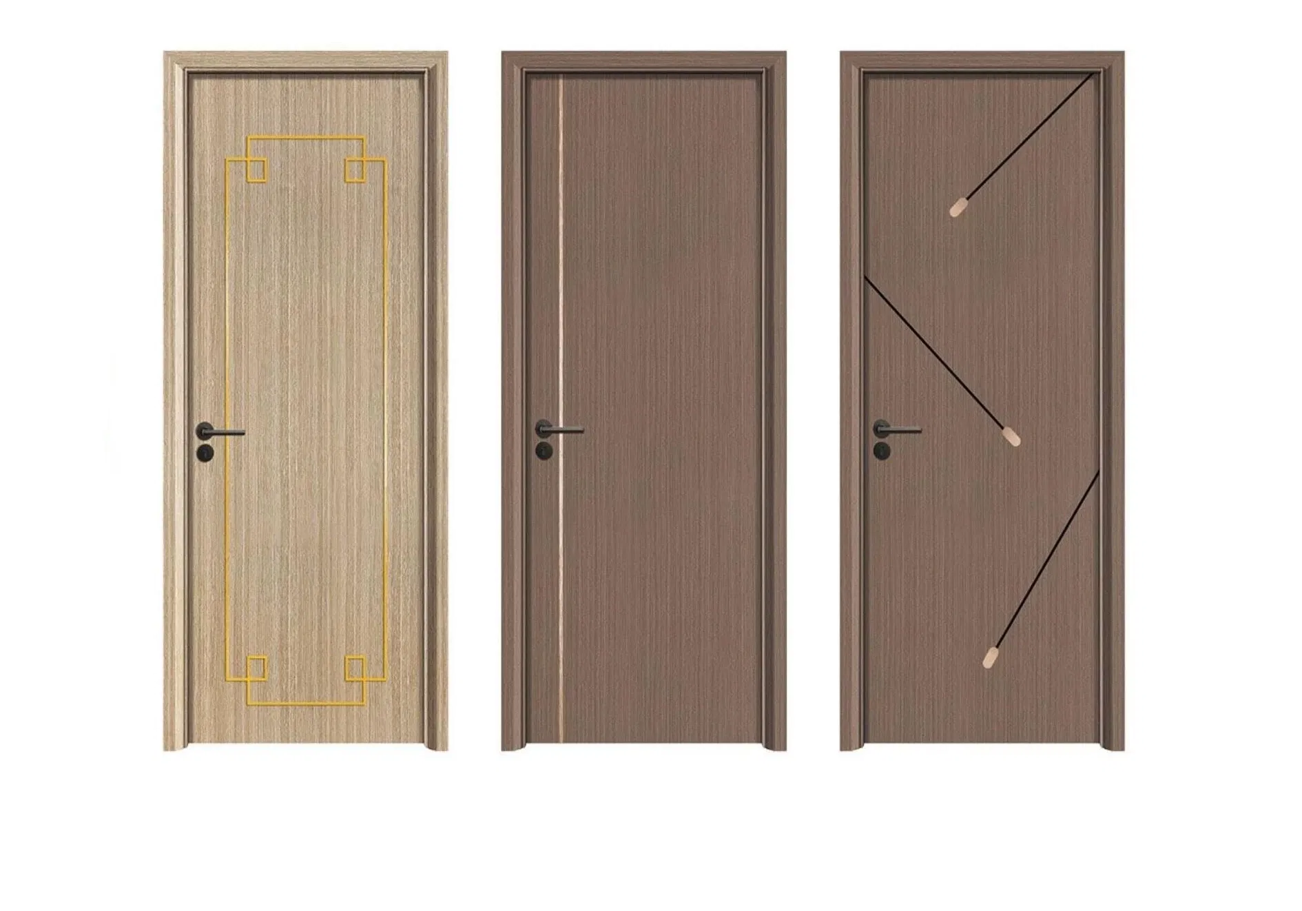 High-Quality Flame-Retardant (B1 Class) Interior WPC Door for Residential Buildings
