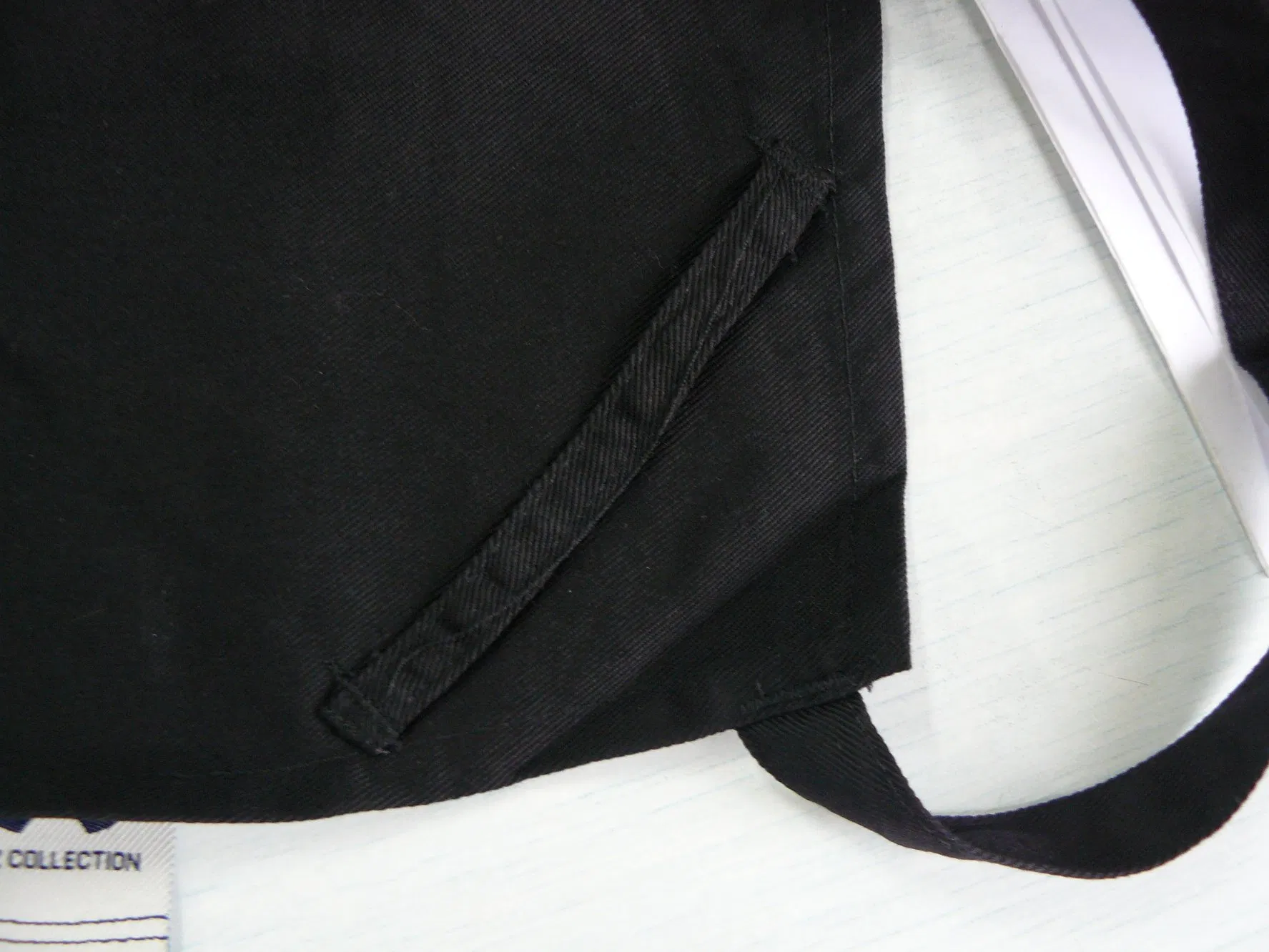 New Zealand Black Embroidery and Grey Printed Cotton Apron for Post Office