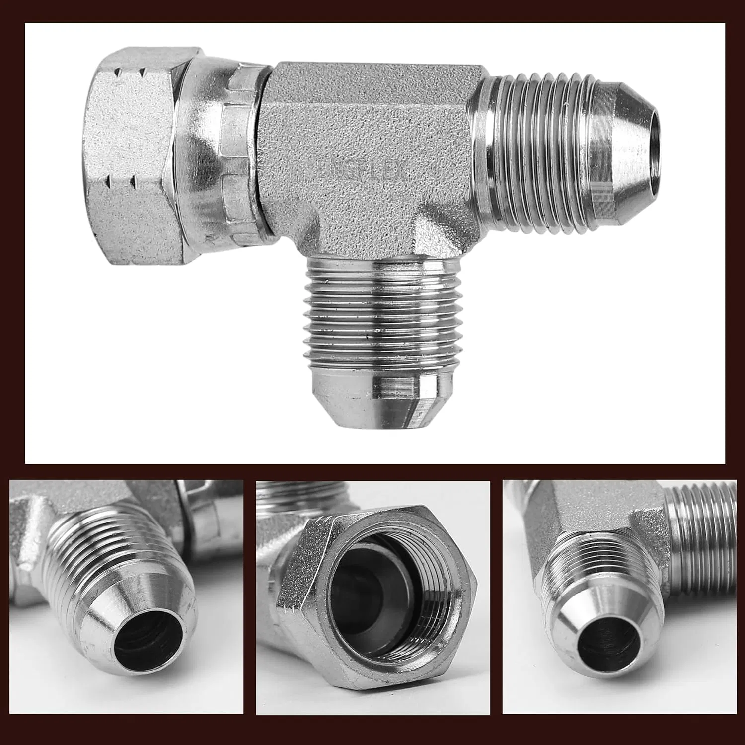 Гидравлический тройник 3/8"X1/2" NPSM/SAE/JIC Huaj