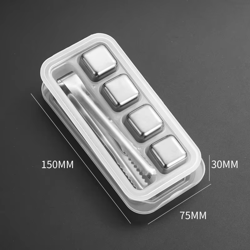 Food Grade Stainless Steel 304 Reusable Drink Coolers Metal Ice Cubes Chilled Whiskey Stones Non Melting Ice Cubes