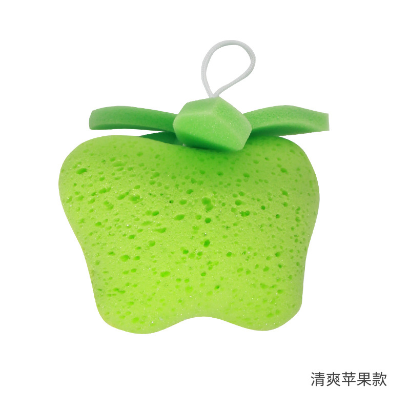 Rainbow Sponge Loofah Body Scrubber with Ribbon Loop for Shower