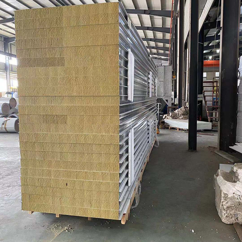 Fsk Aluminum Foil Sound Absorbing Heat Isolation Rock Wool Fiber Board Wall Insulation Panel