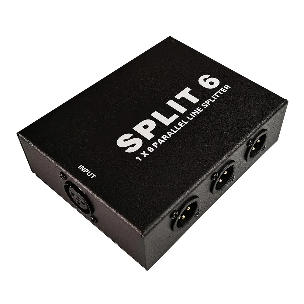 Passive XLR 1 in 6 out Audio Signal Splitter 6-in-1-out Switch for Microphone Sound Mixer Stage Conference