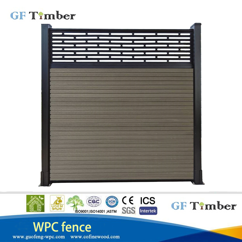 Outdoor Wall Wood Plastic Aluminum Post Fence Panel High Privacy Wood Plastic Fence