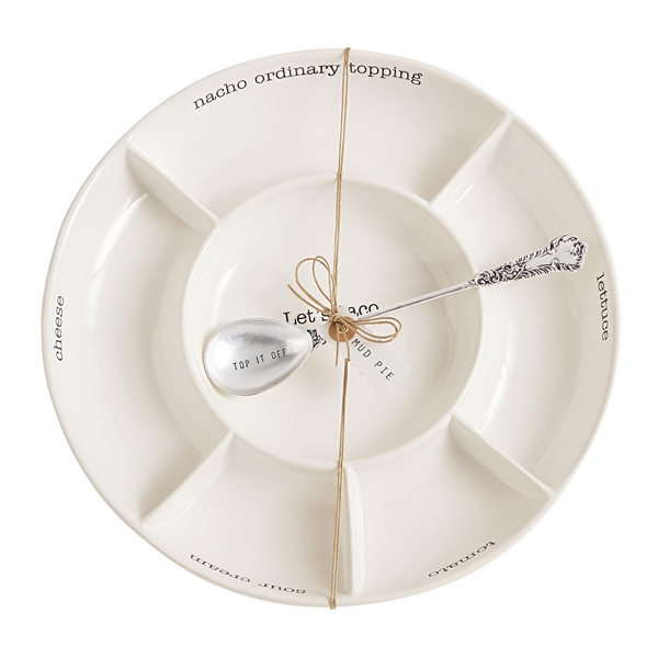 Elegant Ceramic Server Plate with Dividers for Stylish Entertaining