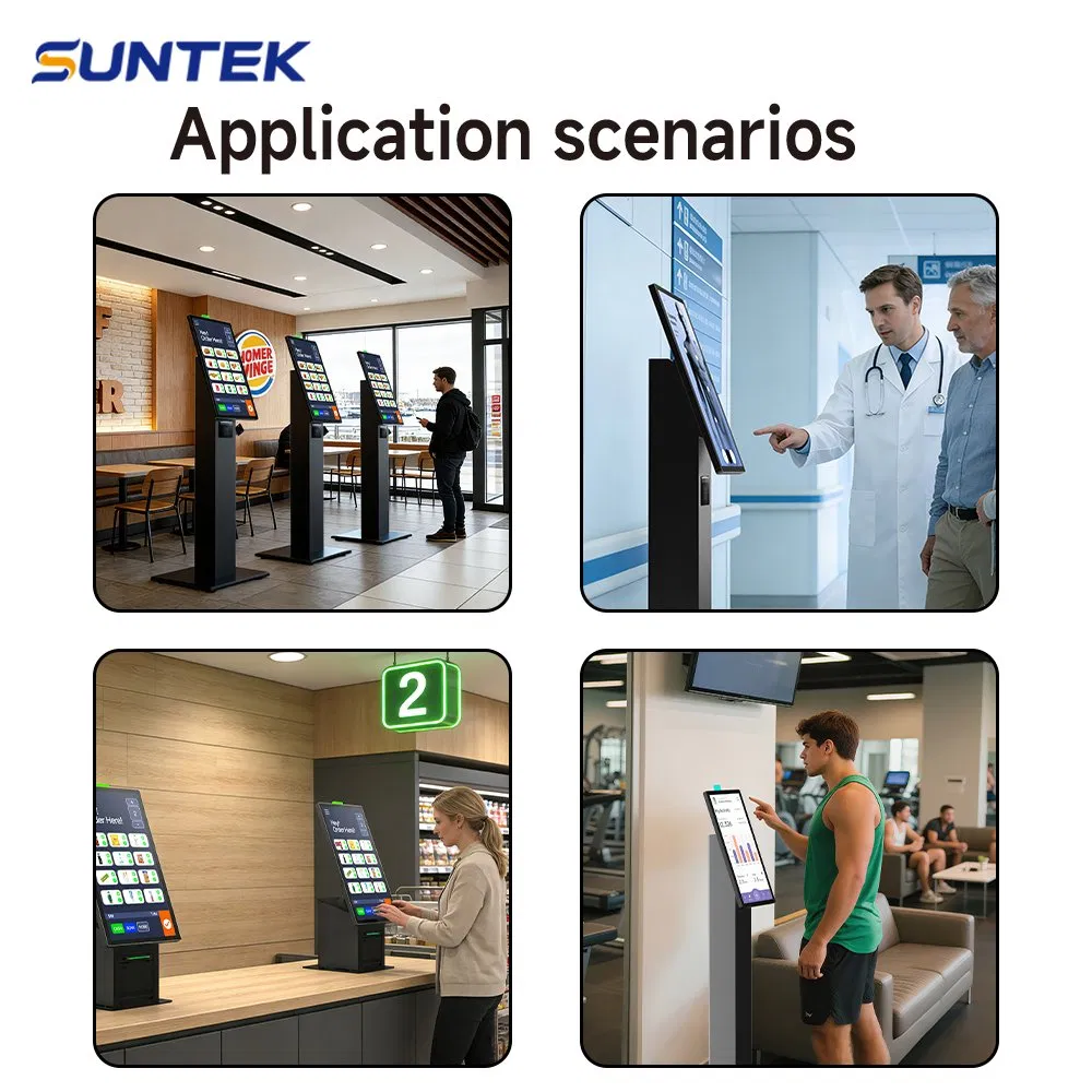 15.6/21.5 Inch Clothing Stores Self-Ordering Machine Suntek Windows Android Linux Indoor Desktop Payment Kiosk