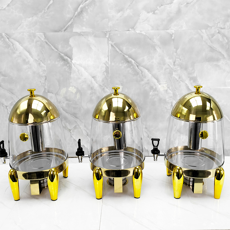 Commercial Large Capacity Hotel Banquet 12L Juice Dispenser Gold Design Food Restaurant