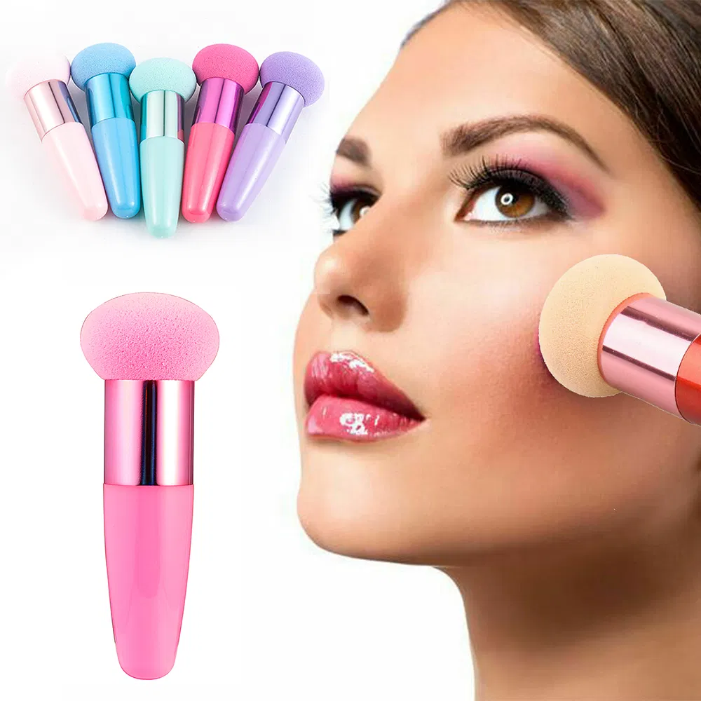 Mushroom Head Makeup Brushes Powder Puff Beauty Cosmetic Sponge with Handle Women Fashion Professional Cosmetic Tool