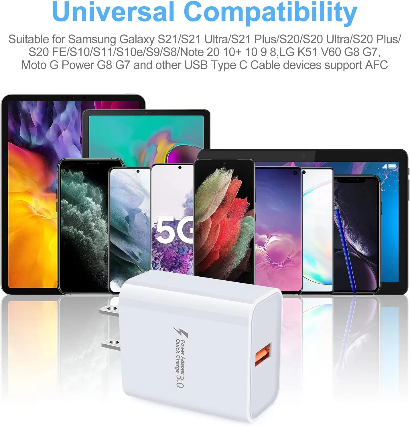 18W Quick Charge 3.0 Wall Charger Block Plug USB Adapter Fast Charging