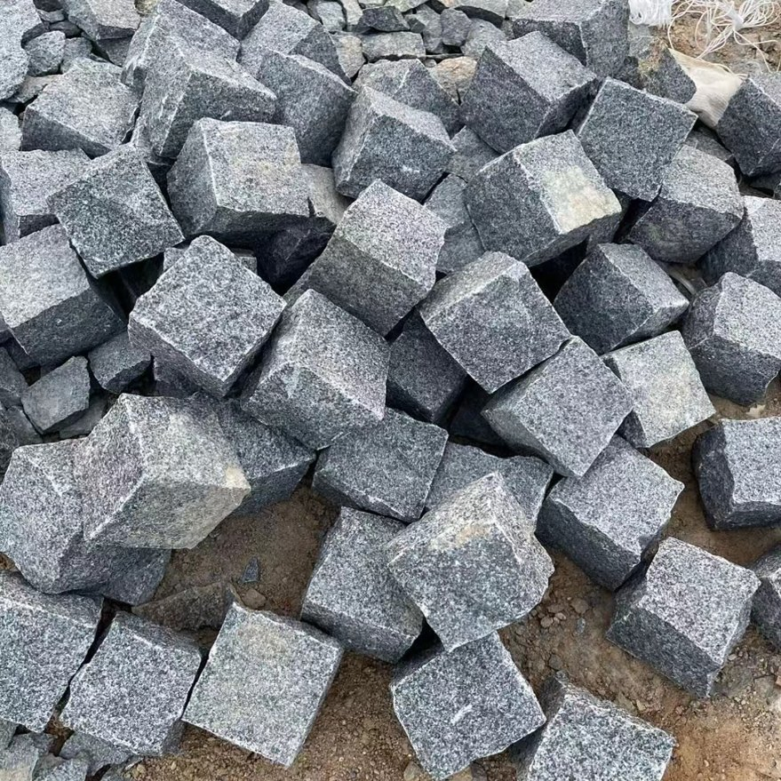 Top Quality Black Grey Granite Stones G654 New Granite Paver Cubes for Sale Cobbles Granite Cobblestone
