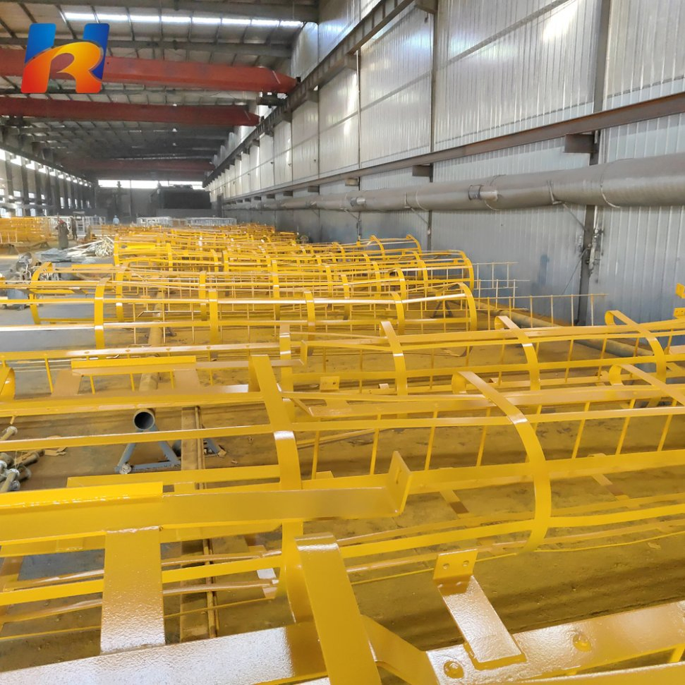 Industrial Outdoor Vertical Cage Ladders Aluminum Material Safety Cat Cage Step Ladder for Fire Escape Access