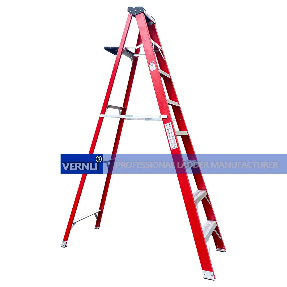 China Supplier Wholesale Lightweight Step Folding Ladder /Adjustable Fiberglass Step Ladder