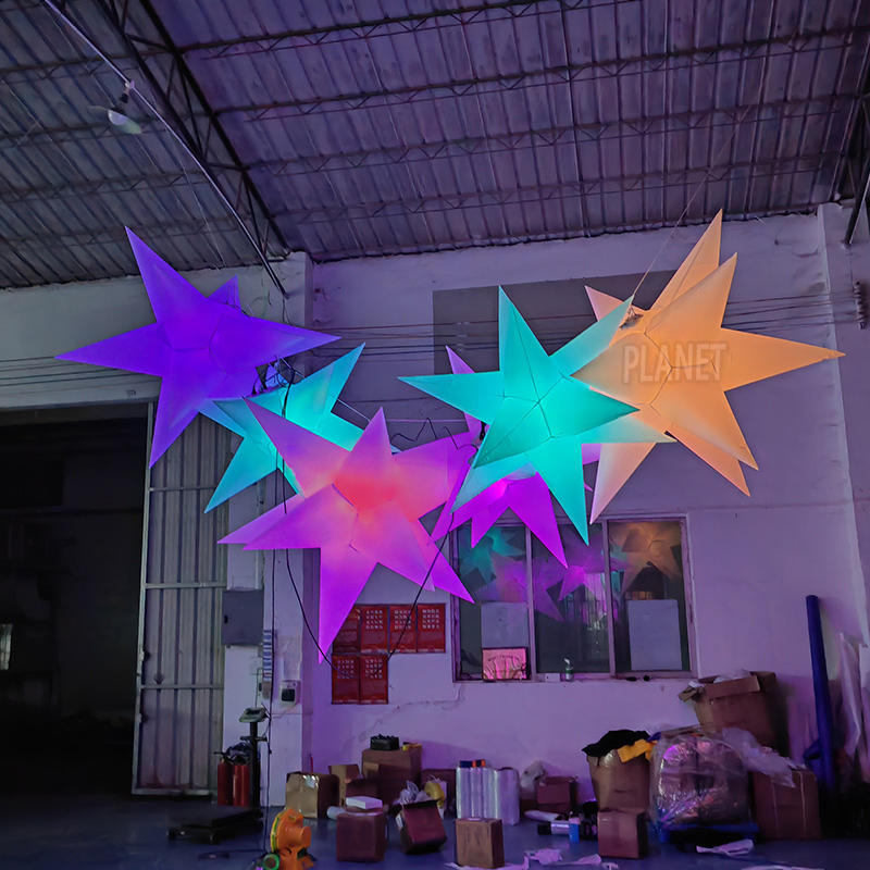 Hanging Inflatable Lighting Star for Stage Decoration