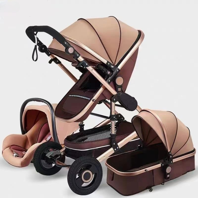 High-View Large-Wheel Baby Stroller Can Sit and Lie Down and Switch to Baby Stroller Baby Stroller Baby Bb Outing Stroller 3 in 1
