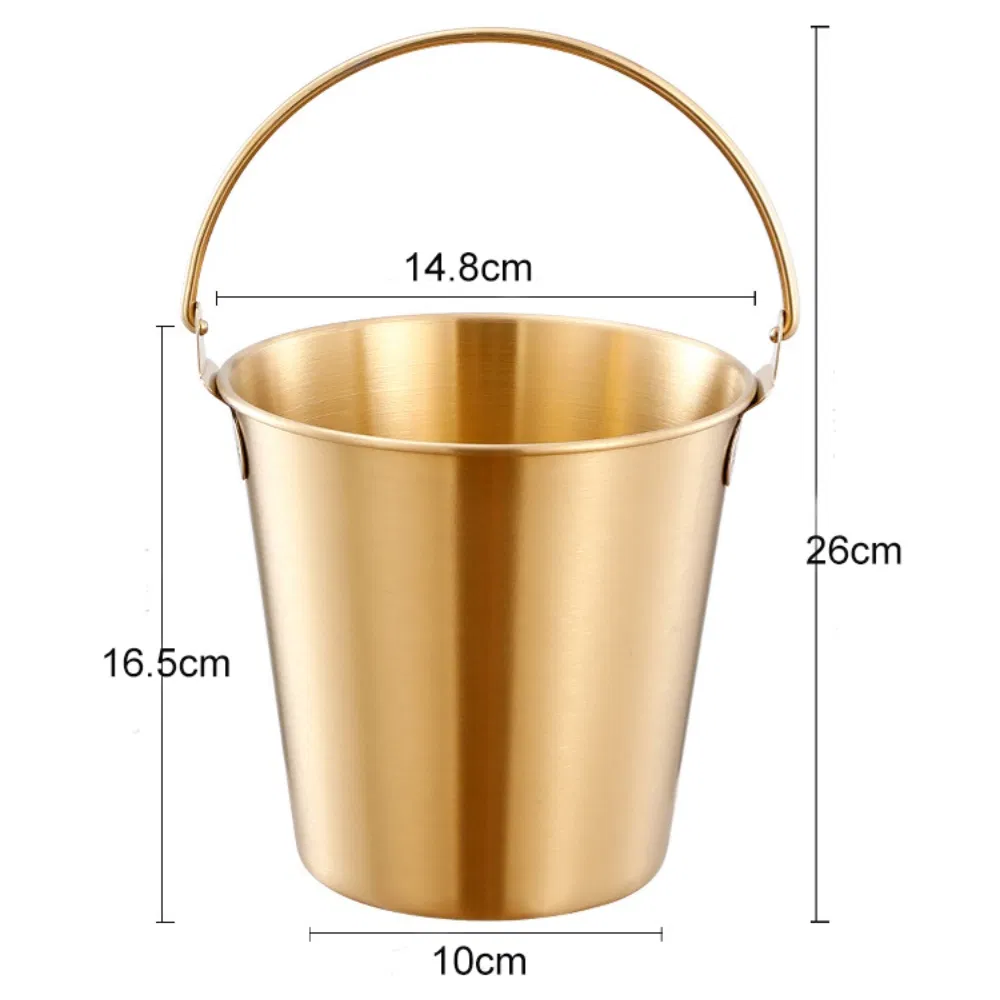 Luxury Gold Small Outdoor Beach Ice Bucket for Hotel with Handle
