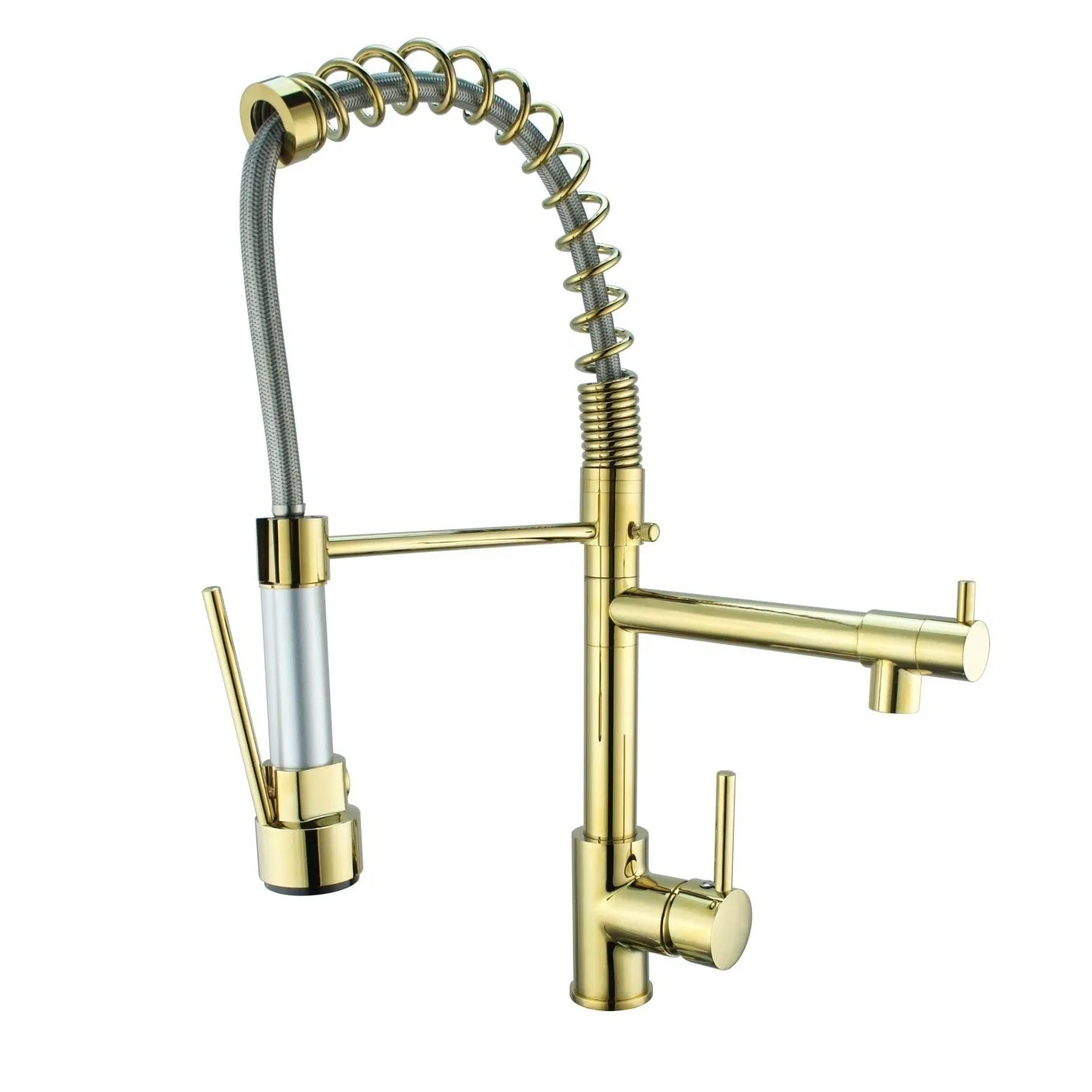 Flexible Grifos PARA Cocina Rose Gold Deck Mounted Hot and Cold Water Pull Down Kitchen Sink Faucet
