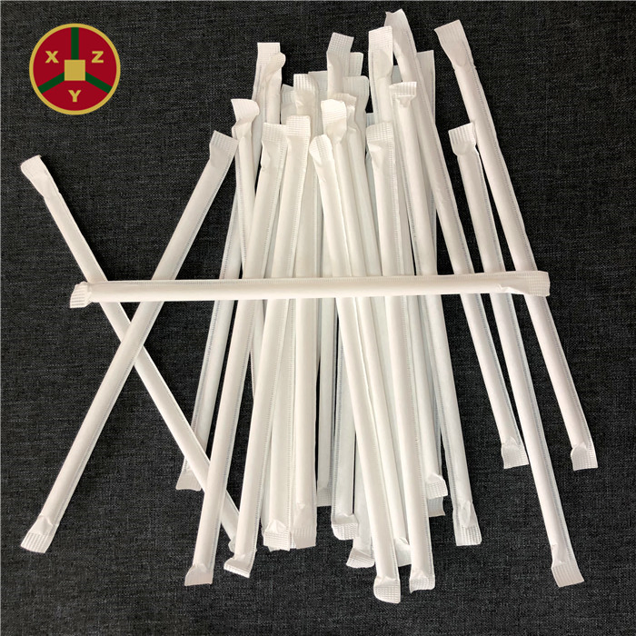 China Manufacturer Hot Sale 10mm/11mm/12mm Biodegradable Plastic Bubble Tea Straw Paper Individual Wrapped with Customized Logo Printed