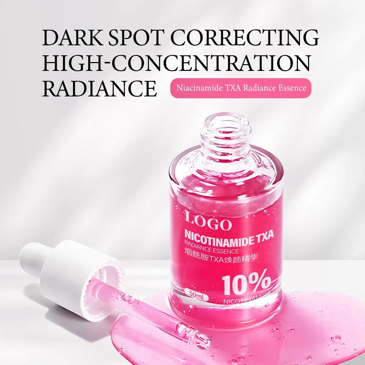 OEM/ODM Anti-Melasma Brightening Tolerance Boosting Dark Spot 10% Niacinamide 4% Tranexamic Acid Vc-IP Dark Spot Correcting Radiance Facial Essence