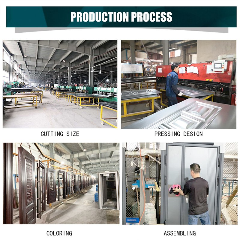 Good Quality Price Classic Garage Flat Sheet Design Commercial Security Front Simple Exterior Steel Entrance Modern Metal Doors