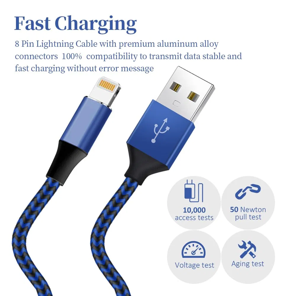 Быстрый кабель для зарядки и передачи данных с нейлоновой оплеткой