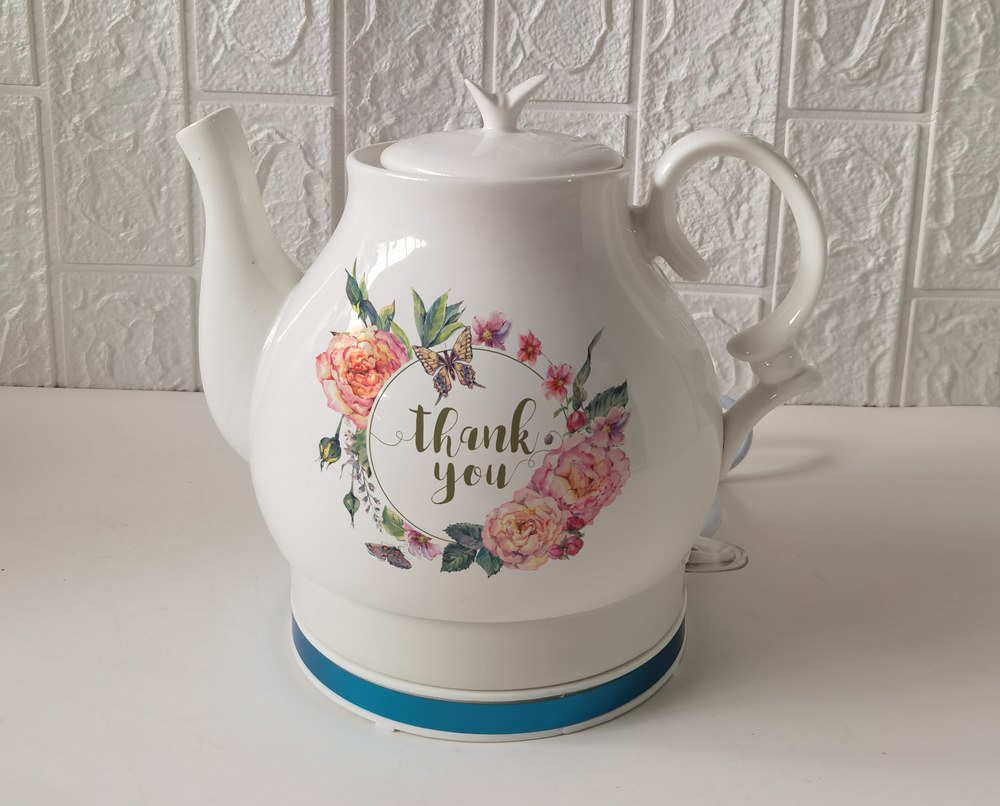 1.5L Factory Wholesale Hot Selling Color Changing Ceramic Electric Tea Kettle Cordless