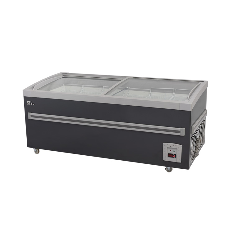 Factory Price SD-588y Supermarket Sliding Top Glass Chest Combined Island Commercial Freezer