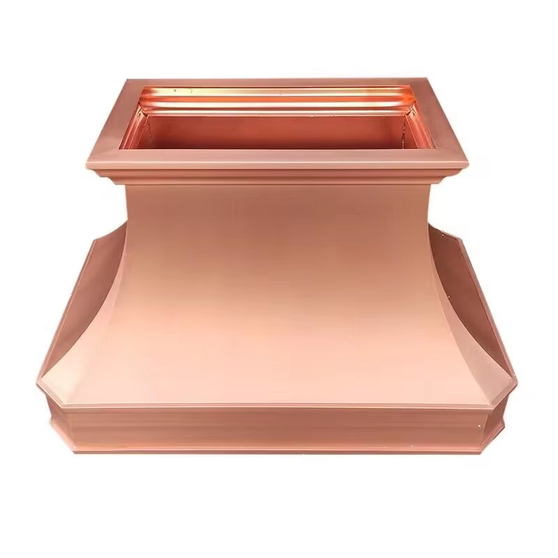 Custom 42 in Smooth Natural Copper Kitchen Range Hood Exhaust Island Range Hood Island Top Mount