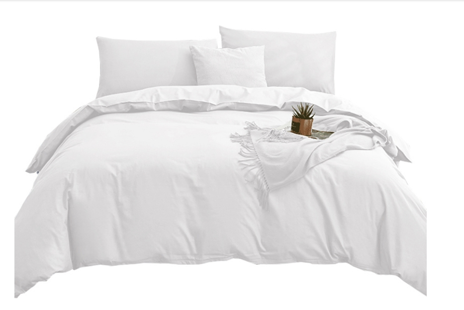 Cheap White Hotel Bed Linen Set Made of Tc50/50 40s Percale Fabric