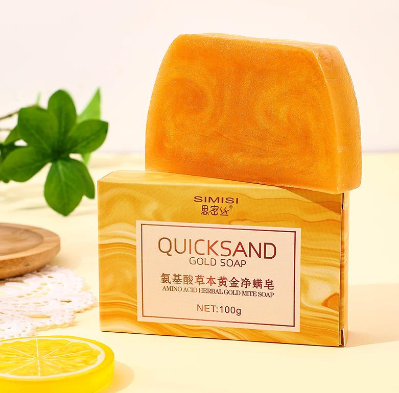 Online Wholesale and Retail 24K Gold Mite Cleaner Essential Oil Soap for Face Wash Body Anti-Mite Soap Essential Oil Soap