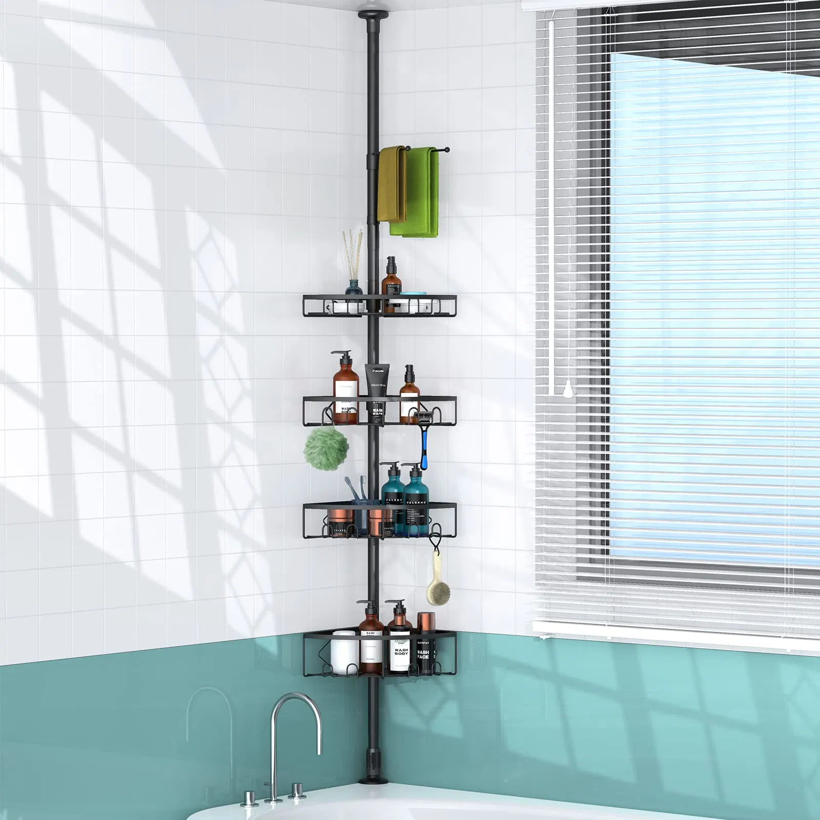 Special Offer Price Adjustable Height Storage Bathroom Holder Organizer Bathtub Rack