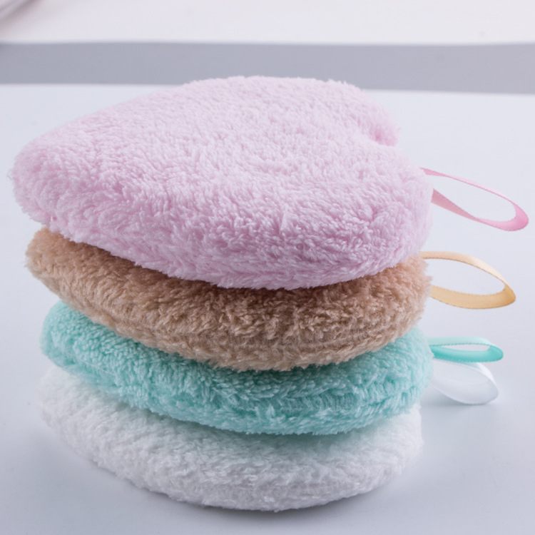 Face Cleaning Sponge Makeup Remover Puff Cute Love Heart Microfiber Cotton Wipes Facial Cleansing Sponge Puff